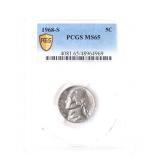Lot 136 Original 1968 Jefferson Nickel, PCGS MS65 Graded