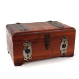 Lot 142 Antique Maplewood Box with Raw Rock Crystals