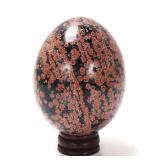 Lot 147 Firework Obsidian Polished Egg wStand