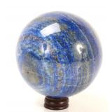 Lot 168 Gorgeous Natural Lapiz Lazuli Sphere with Custom Stand
