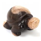 Lot 190 Adorable Petrified Wood Carved Turtle