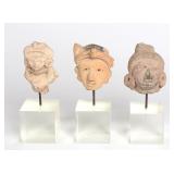 Lot 204 Trio of Pre-Columbian Terracotta Heads, Veracruz 400-700 CE and Earlier