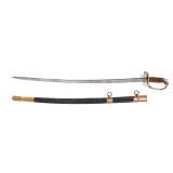 Lot 9 American Civil War Officers Foot Sword & Scabbard