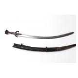 Lot 38 Indian Rattle Pulwar Sword & Scabbard