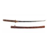 Lot 49 Japanese WWII Period Army Officers Sword, Signed by Yoshi Sade.