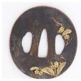 Lot 64 Early Japanese Floral Shrub Tsuba, Edo 1603 - 1868
