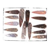 Lot 66 Wonderful Collection of 14 Native American Arrowheads & Spears