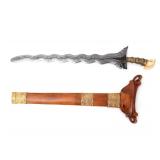 Lot 68 Nice Filipino Moro Kris & Scabbard