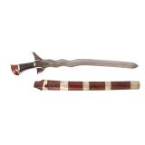Lot 80 Philippines 5 Wave Moro Kris w Scabbard