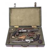 Lot 85 Large Cased Set of Percussion Dueling Pistols