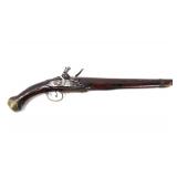 Lot 105 Antique Flintlock Pistol w Brass Mounts