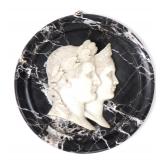 Lot 130 Grand Tour Marble Plaque of Roman Emperors in Profile