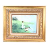 Lot 144 Beautiful Enamel on Copper by M. Karp, Mother & Child