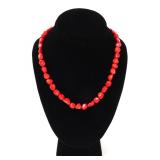 Lot 176 Gorgeous Fire Red Coral Bead Necklace