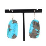 Lot 177 Beautiful Turquoise Slab Earrings