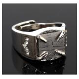 Lot 181 Lovely Meteorite Cut Slab Ring