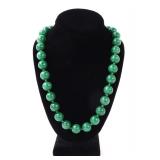 Lot 188 Lovely Chinese Deep Green Jade Necklace