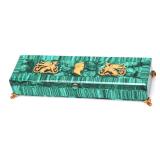Lot 195 French Intarsia Malachite Box with Napoleon Gilded Bronze