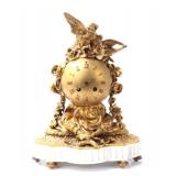 Lot 228 French Ormolu Bronze & Marble Mantle Clock
