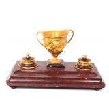 Lot 234 French Gilt Bronze & Red Marble Inkstand