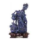 Lot 264 Beautiful Lapis Lazuli Carved Guanyin wStand