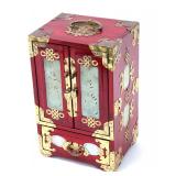 Lot 268 Stunning Chinese Cherry Wood Jewelry Box