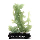Lot 270 Flower Adorned Guanyin Serpentine Statue wStand