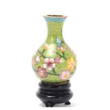 Lot 283 Chinese Cloisonne Miniature Vase wStand