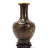 Lot 288 Beautiful Chinese Cloisonne Vase with Stand