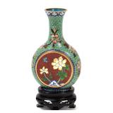Lot 289 Lovely Chinese Green Cloisonne Vase