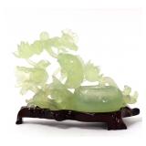 Lot 316 Beautiful Chinese Serpentine Fish, Flowers and Bowl wStand