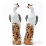 Lot 322 Pair of Chinese phoenix Porcelain Statues