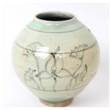 Lot 2 Gorgeous Korean Celadon Glazed Peach Shaped Jug