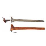 Lot 28 19th C. Philippines Moro Kris Sword w Scabbard