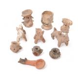 Lot 81 Group of Ten Miniature Pre-Columbian Figures