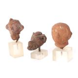 Lot 85 Three Maya Pottery Heads, 600-900 AD