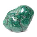 Lot 129 Gorgeous Bullseye Polished Malachite Section