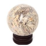 Lot 141 Wonderful Polished Sea Shell or Coral Sphere