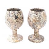 Lot 144 Pair of Finely Carved Fossil Goblets