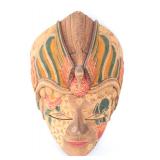 Lot 166 Vintage Indonesian Batik Painted Wood Mask