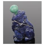 Lot 186 Antique Lapis Foo Dog Snuff Bottle