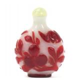 Lot 195 Chinese Red on White Peking Glass Snuff Bottle