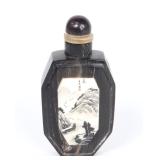 Lot 197 Dark Horn Carved Chinese Snuff Bottle, 19th C.