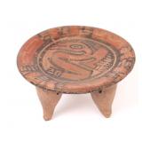 Lot 327 Costa Rican Polychrome Pottery Tripod Vessel