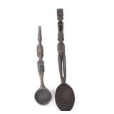 Lot 342 Pair of Carved Filipino Wooden Figural Spoons
