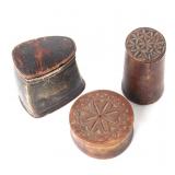 Lot 348 Three African Horn Ornate Boxes