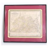 Lot 395 Map of Virginia w Canals, Roads and Distance, 1850