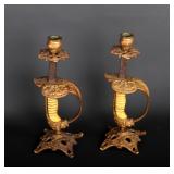 Lot 398 German Hilt Naval-style Pair of Candlesticks
