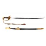 Lot 6 Japanese Gilt Petty Officers Sword & Scabbard