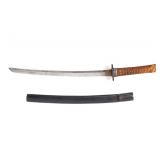 Lot 36 Large Wakizashi Sword w Scabbard, Koto Period